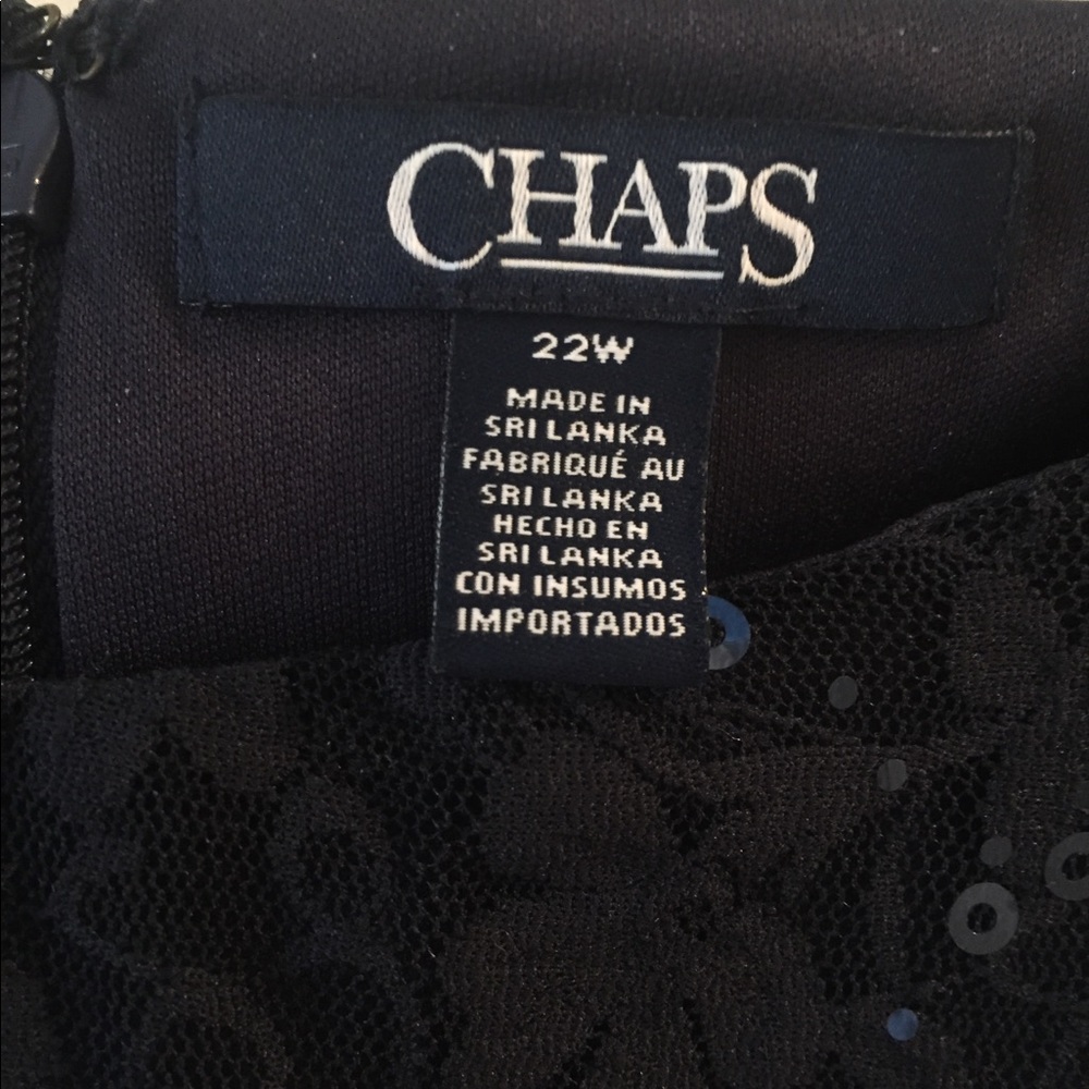 Chaps Navy Gathered Lace & Sequin Sheath Dress 22W - Picture 3 of 8